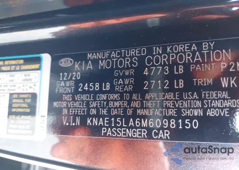 2021 Kia Stinger Gt-Line from USA, damaged, VIN KNAE15LA6M6098150